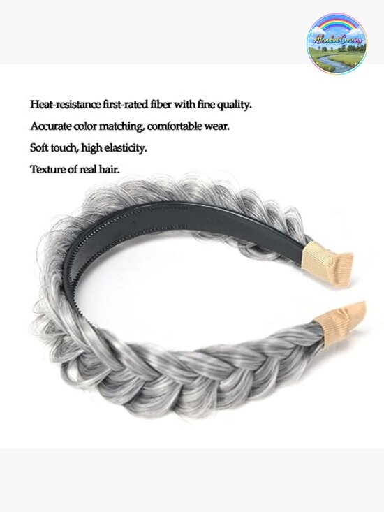 Wide Braided Headband Hoop Fashion Hair Accessories Elastic Non-slip Band main image 3